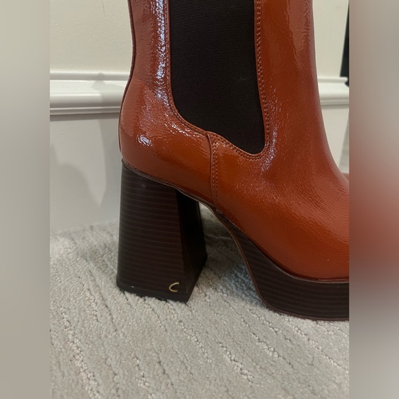 Circus by Sam Edelman Womens Stace Patent Block Heel Ankle Boots - Picture 3 of 8